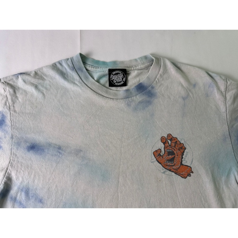 Santa Cruz Skateboards Y2K Tie Dye T Shirt Men's M Screaming Hand Graphic Tee‎
